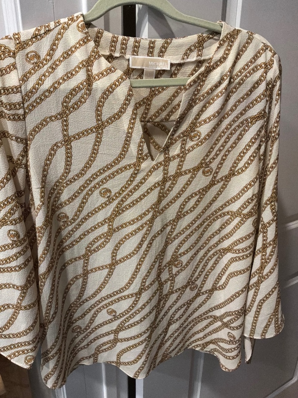Michael Kors Size L Gold/Off White Blouse